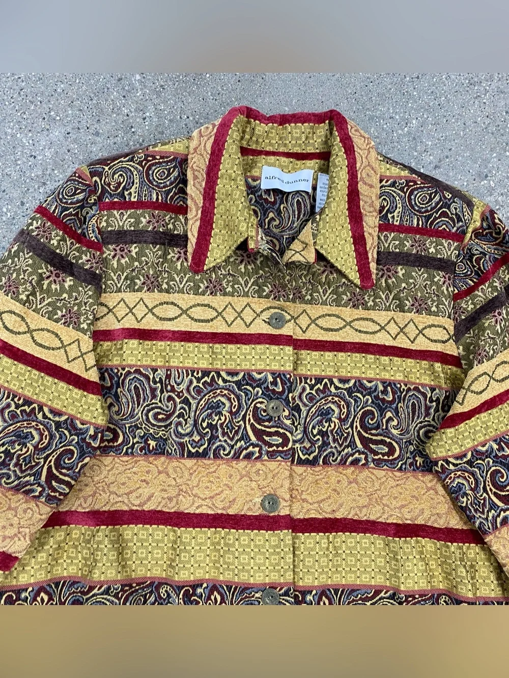Vintage Alfred Dunner Paisley Tapestry Jacket Collared Blazer size 16